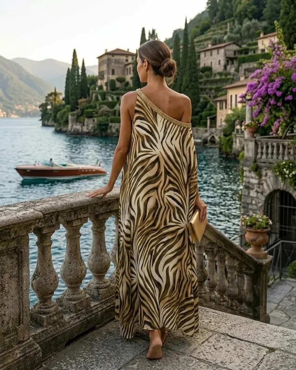 Silk Kaftan — Como Collection — Back view