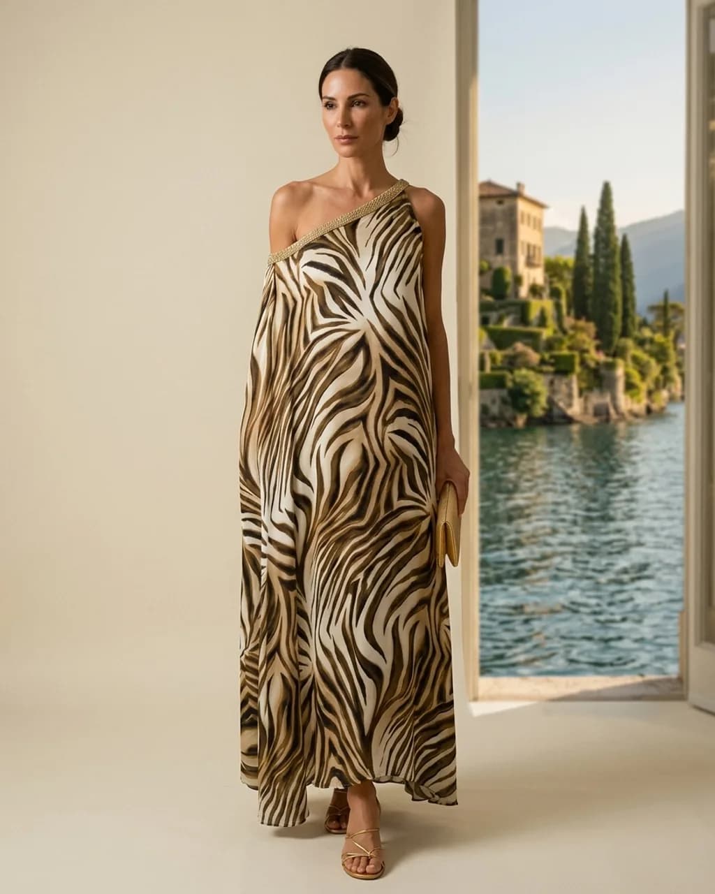 Silk Kaftan — Como Collection — Front view