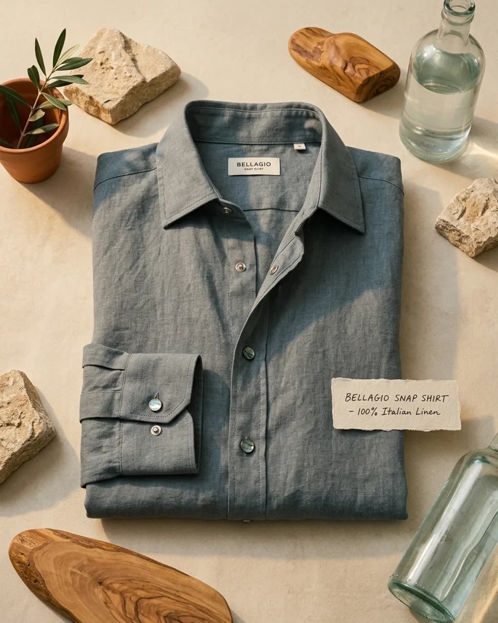 Bellagio Snap Shirt — Como Collection — Detail view