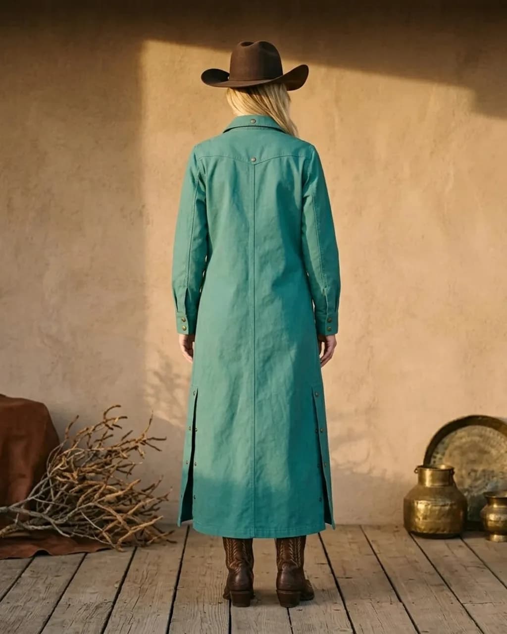Snap Duster — Wild 'Bout You — Turquoise-back view