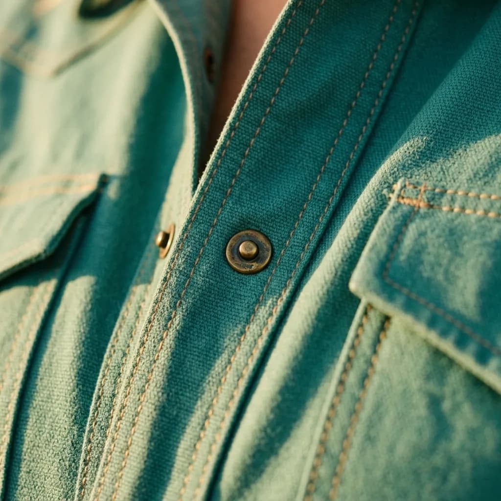 Snap Duster — Wild 'Bout You — Turquoise-detail view