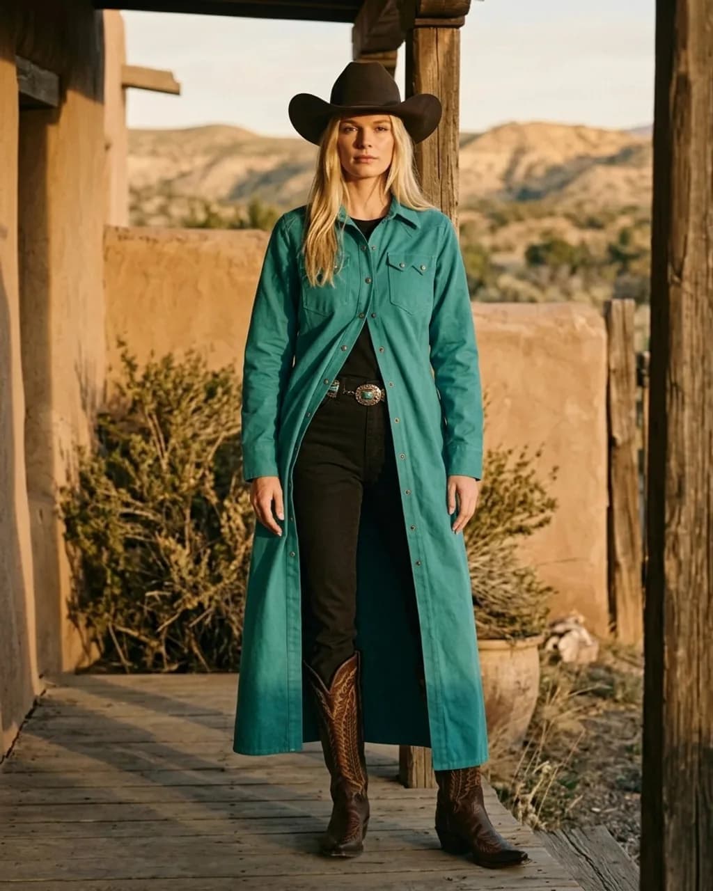 Snap Duster — Wild 'Bout You — Turquoise-front view